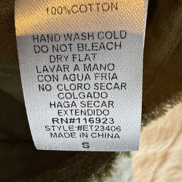 Easel Olive Green Cotton Zip Up, Snap Flap Moto Jacket Military,Fairy Grunge S - Picture 7 of 7